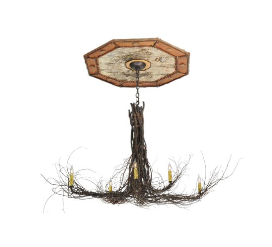 48"L Meyda Twigs 6 LT w/Ceiling Medallion Chandelier | 111482