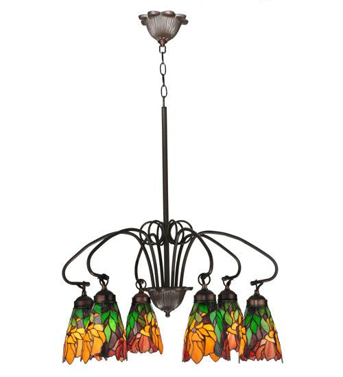26" Meyda Wide Iris 6 Light Chandelier | 104887