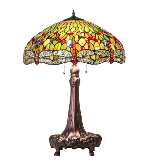 31" Meyda High Tiffany Hanginghead Dragonfly Table Lamp | 129745