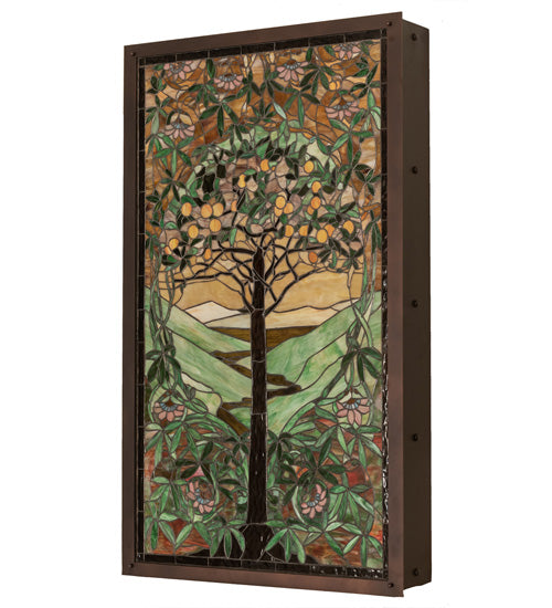 30" Meyda Wide X 48.5" High Tiffany Tree of Life Stained Glass Lighted Window | 152459