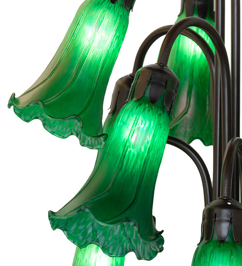 63" Meyda High Green Tiffany Pond Lily 12 LT Floor Lamp | 15881