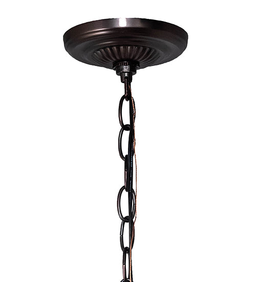 24" Wide Stained Glass Pond Lily 12 Light Chandelier | 251605