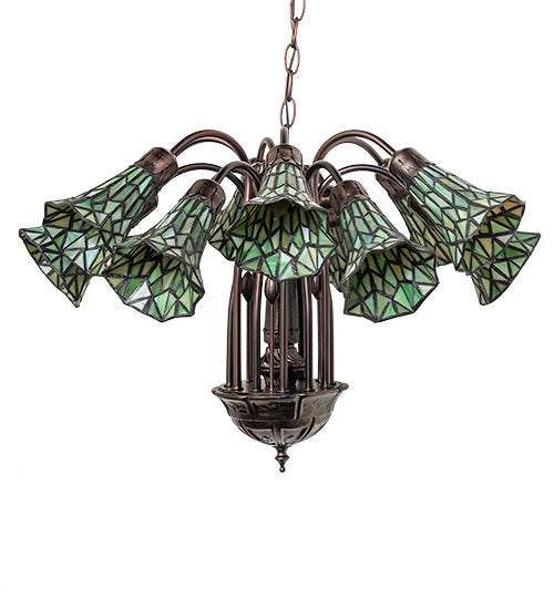 24" Wide Stained Glass 12 Light Chandelier | 251606
