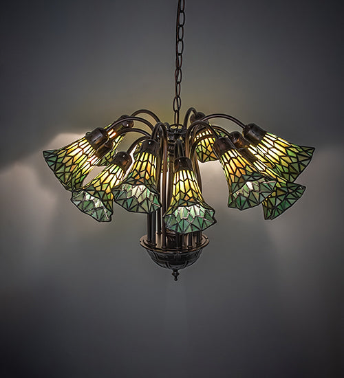 24" Wide Stained Glass 12 Light Chandelier | 251606