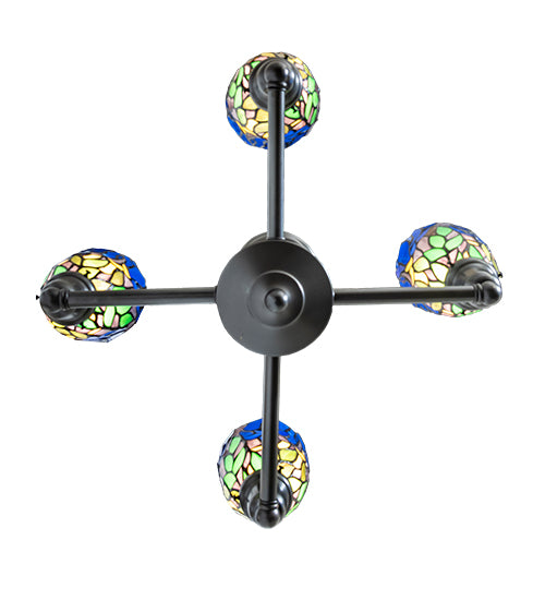24" Wide Iris Revival 4 Light Chandelier | 261283