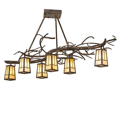 Copy of 53" Long Winter Solstice 6 Light Oblong Chandelier | 265663
