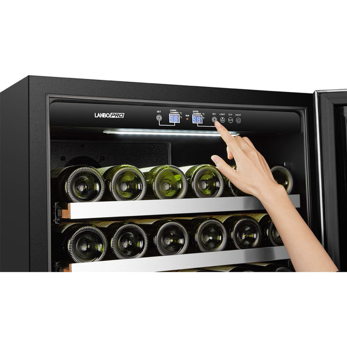 LANBOPRO 153 BOTTLE DUAL ZONE WINE COOLER - LP168D