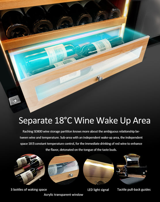 RACHING | SD800 Double Door Cabinet | 1500 Cigars | 2 in 1 storage Wine & Cigars