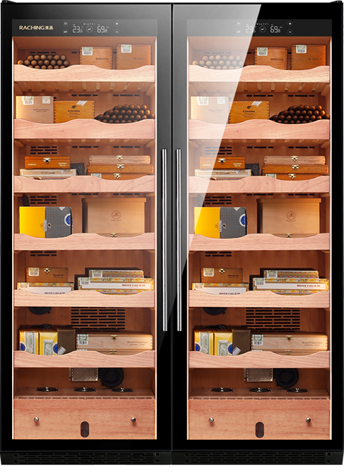 RACHING | CS600 Elecitrc Cigar Humidor Double Door Cabinets | 3000 Cigars