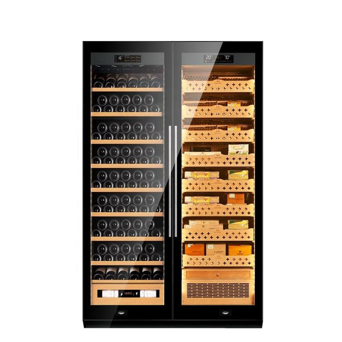 RACHING | SD800 Double Door Cabinet | 1500 Cigars | 2 in 1 storage Wine & Cigars