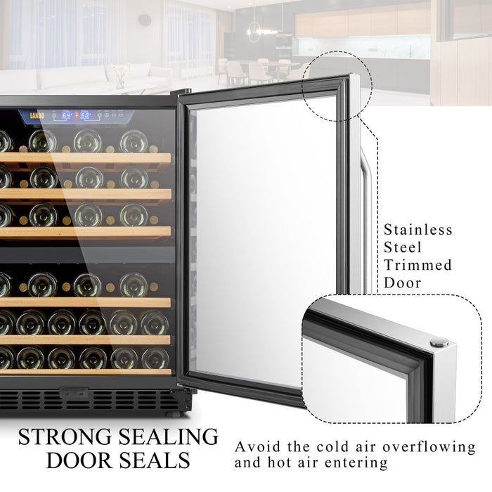 LANBO 46 BOTTLE DUAL ZONE WINE COOLER - LW46D