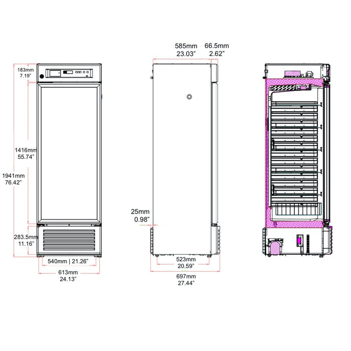 Kings Bottle 2℃ to 8℃ 395L Upright Medical Refrigerator‎ for Pharmacy and Laboratory