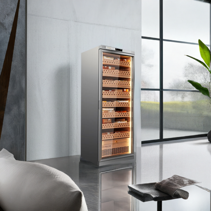 RACHING | CT48A | LARGE Cigar Humdor Cabinet | Stainless Steel