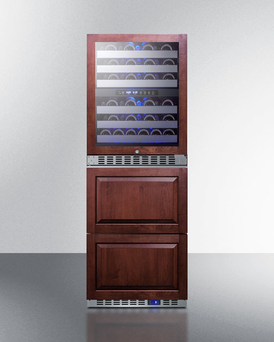 24" Wide Combination Dual-Zone Wine Cellar and 2-Drawer All-Freezer