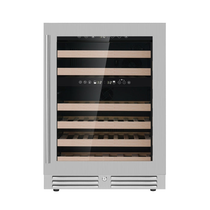 24 Inch Under Counter LOW-E Glass Door Dual Zone Wine Cooler