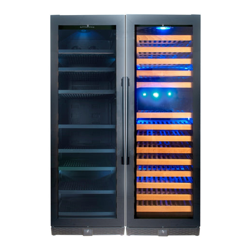 Tall Beer And Wine Refrigerator Combo With Glass Door