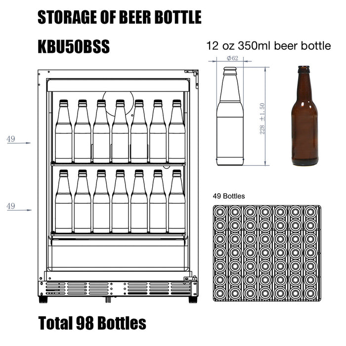 48 Inch Glass Door Side By Side Wine And Beverage Cooler Combo